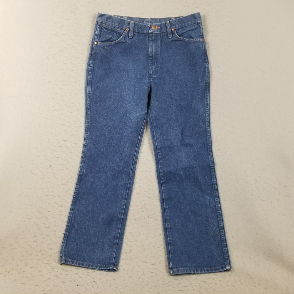 Wrangler Jeans Mens 34x29 Blue 936PWD Cowboy Cut Slim‎ Fit Straight Leg Cotton